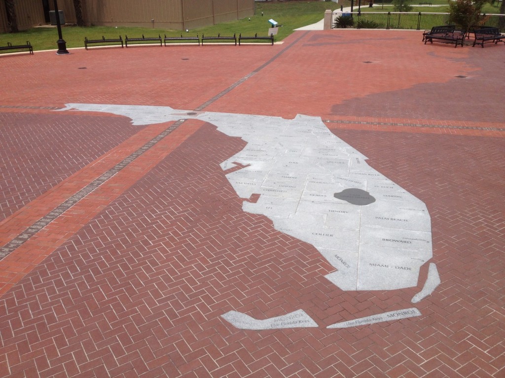 The prime meridian plaza at Cascades Park in Tallahassee (2014).