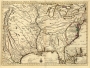 Map of North America with Louisiana and Mississippi River