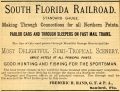 Advertisement for the South Florida Railroad, 1887