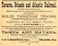 Advertisement for the Tavares, Orlando and Atlantic Railroad, 1887