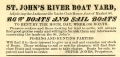 Advertisment for the St. Johns River Boat Yard in Jacksonville, 1878