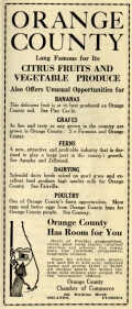 Advertisement for Orange County, 1924