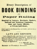 Advertisement for book binding services by the Floridian and Journal in Tallahassee