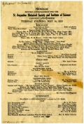 Benefit Entertainment for the St. Augustine Historical Society and Institute of Science Program, 1912