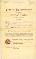 Governor Fleming's Columbus Day Proclamation, 1892