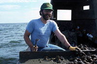 David Taylor culling oysters during fieldwork research: Apalachicola Bay, Fla. (1986)