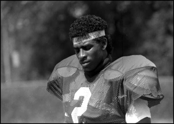 FSU football player Deion Sanders in Tallahassee, Florida, Pro Football Hall of Fame, class of 2011 (late 1980s) 