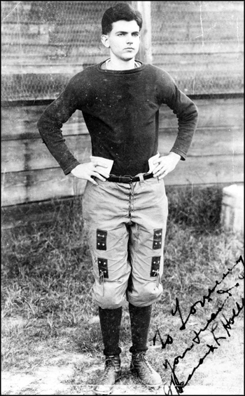 Spessard Holland wearing a football uniform, later to become Governor of Florida, (1912)