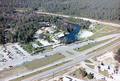 Aerial view overlooking the Weeki Wachee Springs amusement park - Hernando County, Florida.