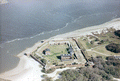 Aerial view overlooking Fort Clinch State Park - Fernandina Beach, Florida.