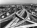 Aerial view looking east over I-195 - Miami, Florida.