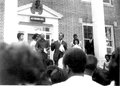 John D. Due Jr. speaking to students at FAMU in Tallahassee.
