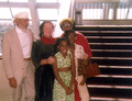 George and Clifton Lewis with Patricia Stephens Due and two of her daughters.