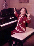 7 year old Chinese piano prodigy Virginia "Ginny" Tiu in Sarasota, Florida.