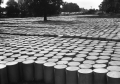 Close-up view of barrels at the Boynton turpentine still in Tallahassee.