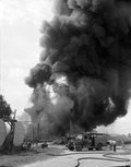 Fire at the W.J. Boynton and Son turpentine distillery in Tallahassee, Florida.