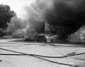 Firefighters battling blaze at the W.J. Boynton and Son turpentine distillery in Tallahassee, Florida.