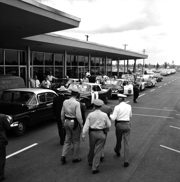 Freedom riders being arrested at the Tallahassee Regional Airport.