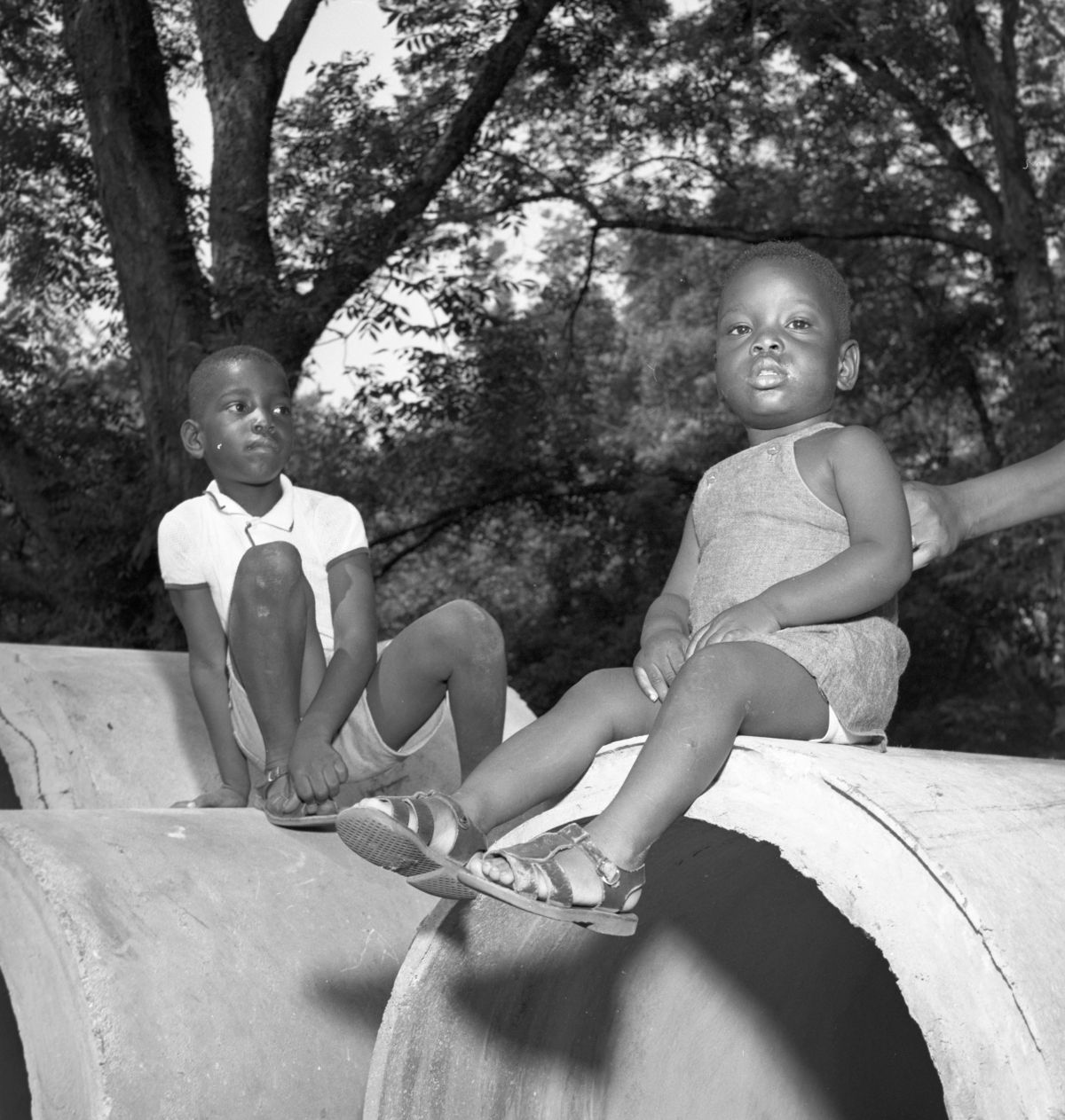  African American boys at a playground on Brevard St. in Tallahassee.