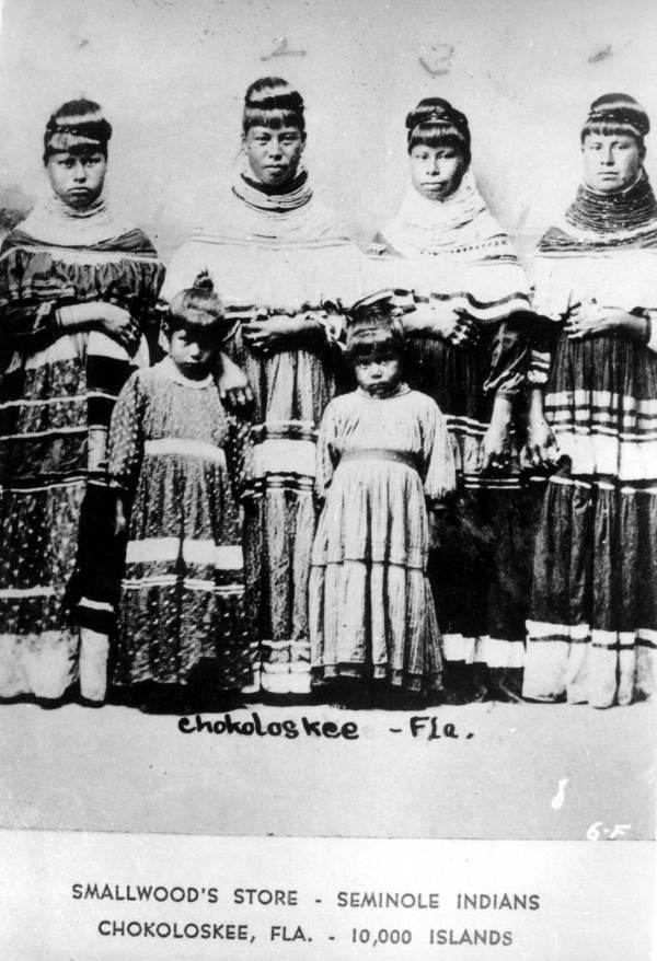 Seminole Indians at Smallwood’s Store in Chokoloskee, Florida, ca. 1900