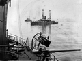 Battleships viewed from the USS Massachusetts.