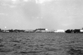 Mariel boat lift tents on Trumbo Pt. next to hangar C-1.