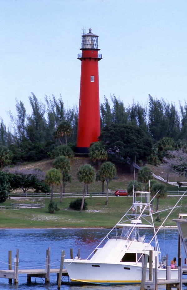 Historic Jupiter Inlet lighthouse in Palm Beach County, Florida, ca. 1996