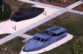 Aerial view of patrol boats on the grounds of the Navy UDT-SEAL Museum in Fort Pierce.