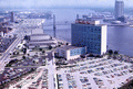 Aerial view looking east at the Seaboard Coast Line building in Jacksonville.