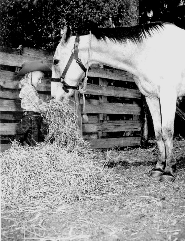 Patty Blackmon and her horse Buck near Ocala (1948).