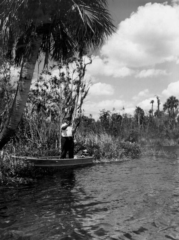 Al Zaebst fishing during a fishing contest - Weeki Wachee Spring, Florida.