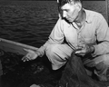 Joseph Martina on a boat with oysters - Apalachicola, Florida