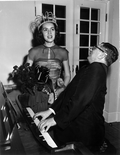 1953 "Jeanie" Marie Perkins and Irving Caesar, representative of ASCAP, at the Stephen Foster Memorial Center - White Springs, Florida