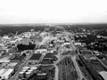 Aerial view with railroad yard - Pensacola, Florida.