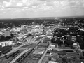 Aerial view of train yard - Pensacola, Florida.