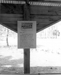 Sign describing rosin vat at St. Andrews State Park turpentine still museum - Panama City, Florida.