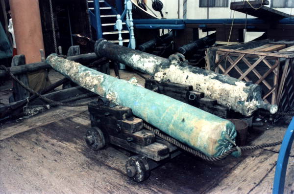 Cannons taken from the wreck of the Atocha (1975).