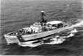 Coast Guard cutter "Cape Strait" with Haitian refugees on board.