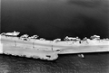 Aerial view of confiscated boats at the old Key West Naval Base.