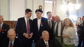 French Ambassador to the United States Francois Delattre posing with Florida State Representative Lake Ray and French Legion of Honor medal recipients during ceremony at the Old Capitol.