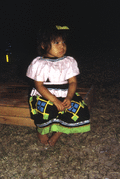 Seminole child at the Christmas celebration at Susie Billie's village in Ft. Myers.