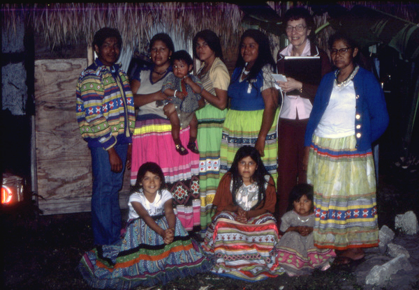 Photographer's wife Gladys posing with Susie Billie's family.