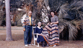 Don and Gladys Marks in Davenport showing Deaconess Bedell the items made by Susie Billie.