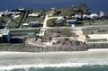 Aerial view of a section of Atlantic Ocean coast showing construction site located between Cocoa Beach and New Smyrna Beach