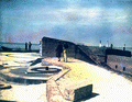 Coastal fort and tourists