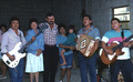 View showing musicians performing serenades on Mother's Day in Homestead, Florida.