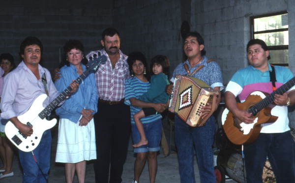View showing musicians performing serenades on Mother's Day in Homestead, Florida.