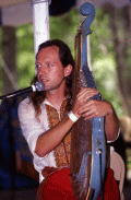 Yarko Antonevych, of Miami, playing the Ukrainian bandura at the 1995 Florida Folk Festival in White Springs.