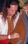 Yarko Antonevych, of Miami, playing the Ukrainian bandura at the 1995 Florida Folk Festival in White Springs.