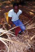 Alphonso Jennings, white oak basket maker from Lamont, at the 1995 Florida Folk Festival in White Springs.
